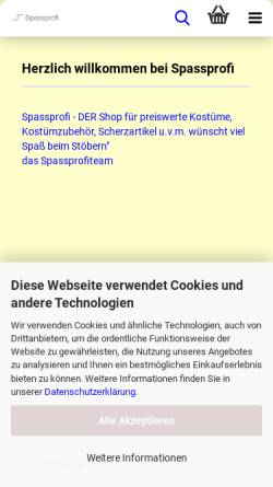 Vorschau der mobilen Webseite scherzartikel-onlineshop.de, Spassprofi, Inh. Detlef Richter