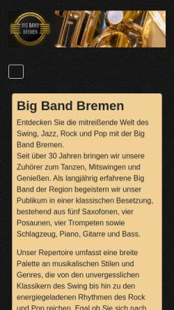 Vorschau der mobilen Webseite www.bigbandbremen.de, Big Band Gramke