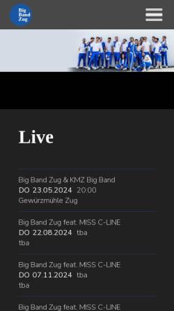 Vorschau der mobilen Webseite www.bigbandzug.ch, Big Band Zug
