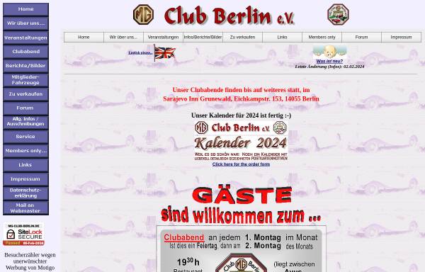 Vorschau von www.mg-club-berlin.de, MG - Club - Berlin e.V.
