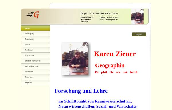 Vorschau von www.kziener.de, Dr. habil. Karen Ziener