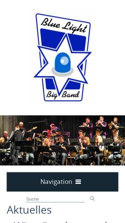 Vorschau der mobilen Webseite www.bluelightbigband.de, Blue Light Big Band