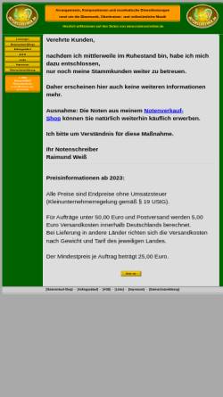 Vorschau der mobilen Webseite www.notenschreiber.de, Notensatzdienst Weiss