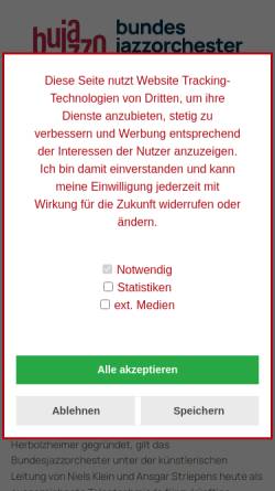 Vorschau der mobilen Webseite www.bundesjazzorchester.de, BuJazzO