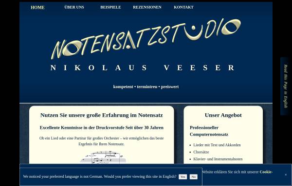 Vorschau von notensatz.com, Notensatzstudio Nikolaus Veeser