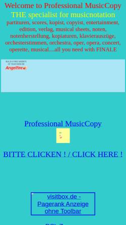 Vorschau der mobilen Webseite www.angelfire.com, Professional MusicCopy
