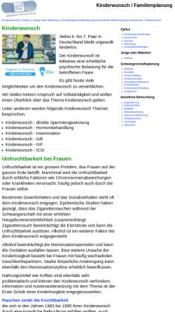 Vorschau der mobilen Webseite www.kinderwunsch.medhost.de, Kinderwunsch Infoportal