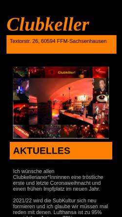 Vorschau der mobilen Webseite www.clubkeller.com, Clubkeller
