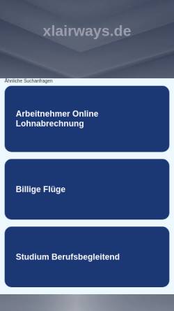 Vorschau der mobilen Webseite www.xlairways.de, XL Airways Germany GmbH