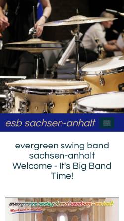 Vorschau der mobilen Webseite www.evergreen-swing-band.de, Evergreen swing band sachsen-anhalt