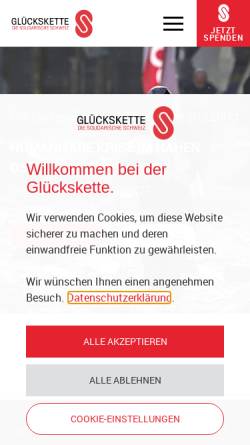 Vorschau der mobilen Webseite www.glueckskette.ch, Glückskette