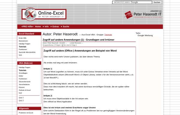 Vorschau von www.online-excel.de, Online-Excel