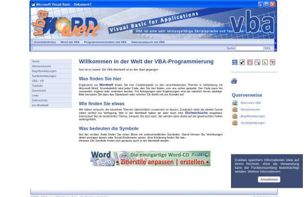 Vorschau von www.vba-wordwelt.de, VBA Wordwelt