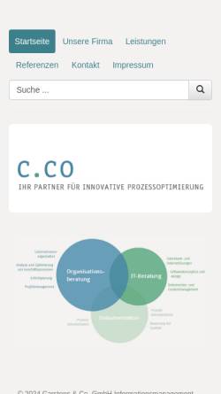 Vorschau der mobilen Webseite www.carstens-informationsmanagement.de, Verweis einfügen