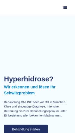 Vorschau der mobilen Webseite www.hyperhidrose.de, Behandlung der Hyperhidrose und der Erythrophobie
