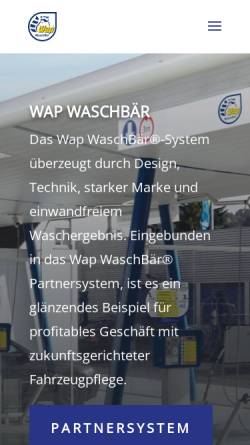 Vorschau der mobilen Webseite www.wap-waschbaer.de, Wap Reinigungssysteme GmbH