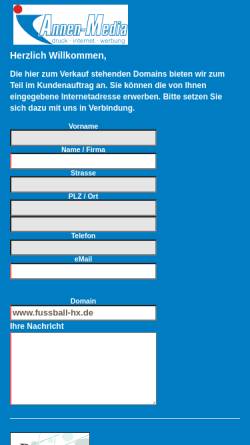 Vorschau der mobilen Webseite www.fussball-hx.de, FubaNews - Fußball im Kreis Höxter