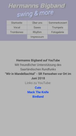 Vorschau der mobilen Webseite www.hermannsbigband.de, Hermanns Bigband