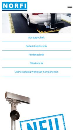 Vorschau der mobilen Webseite www.norfi.de, Norfi-Absaugtechnik GmbH