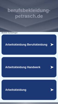 Vorschau der mobilen Webseite www.berufsbekleidung-petrasch.de, Petrasch GmbH
