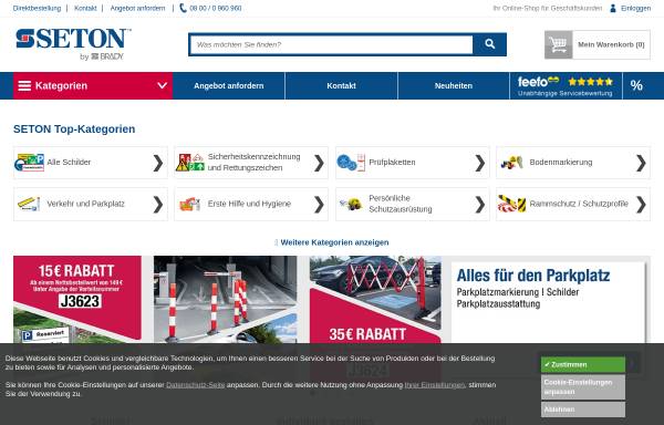 Vorschau von www.seton.de, SETON - Technischer Versandhandelspartner für Sicherheit und Kennzeichnung