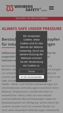 Vorschau der mobilen Webseite www.wehberg-safety.net, Wehberg Safety GmbH