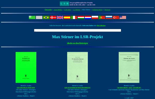 Vorschau von www.lsr-projekt.de, Max Stirner im LSR-Projekt