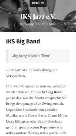 Vorschau der mobilen Webseite www.iksbigband.de, IKS Big Band