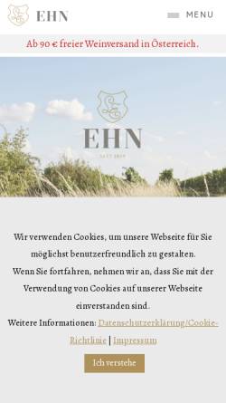 Vorschau der mobilen Webseite ehnwein.at, Ehn, Weingut