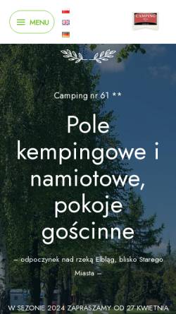 Vorschau der mobilen Webseite www.camping61.com.pl, Campingplatz Nr 61 in Elbing