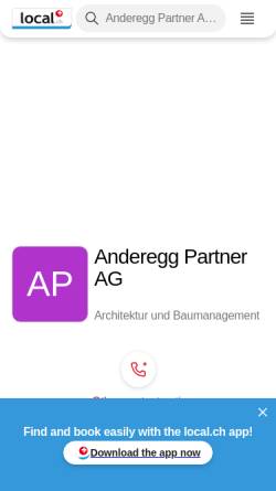 Vorschau der mobilen Webseite yellow.local.ch, Anderegg Partner Architektur und Planungs GmbH