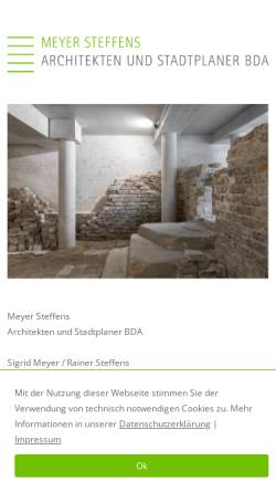 Vorschau der mobilen Webseite www.meyersteffens.de, Meyer Steffens Architekten und Stadtplaner