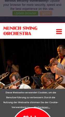 Vorschau der mobilen Webseite www.munich-swing-orchestra.de, Munich Swing Orchestra
