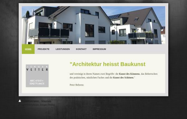 Vorschau von www.vetter-architekt.de, Vetter, Jürgen
