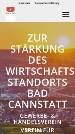 Vorschau der mobilen Webseite www.ghvdf-badcannstatt.de, Gewerbe- & Handelsverein - Bund der Selbständigen in Bad Cannstatt e.V.