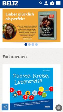 Vorschau der mobilen Webseite www.beltz.de, Verlagsgruppe Beltz
