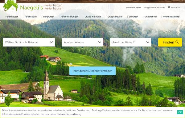 Vorschau von www.ferienhaeuser-oberbayern.de, Tourismus-Agentur-Naegeli GmbH