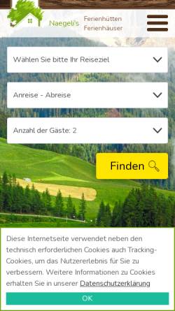 Vorschau der mobilen Webseite www.ferienhaeuser-oberbayern.de, Tourismus-Agentur-Naegeli GmbH