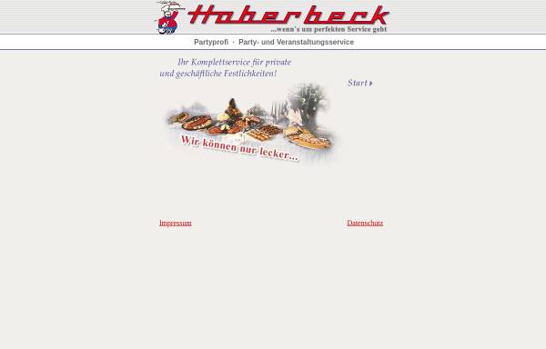 Vorschau von www.partyservice-haberbeck.de, Partyprofi Haberbeck