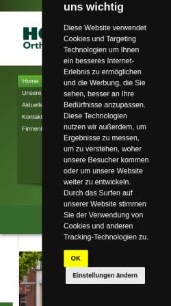 Vorschau der mobilen Webseite www.hoerenz-orthopaedie.de, Sanitätshaus Orthopädietechnik Hörenz