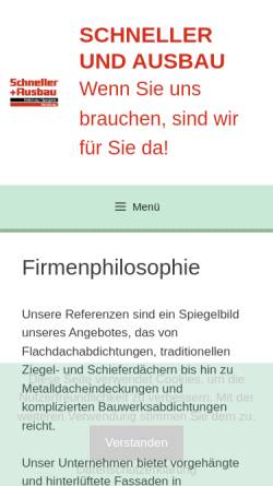 Vorschau der mobilen Webseite www.schneller-ausbau.de, Schneller und Ausbau Dach GmbH & Co KG