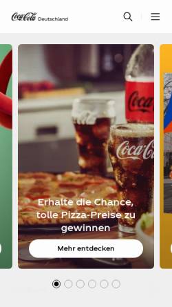 Vorschau der mobilen Webseite www.coca-cola-gmbh.de, Coca-Cola GmbH