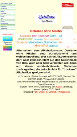 Vorschau der mobilen Webseite www.getraenke-ohne-alkohol.de, Getränke ohne Alkohol