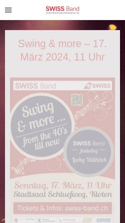 Vorschau der mobilen Webseite www.swiss-band.ch, Swiss Band