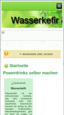 Vorschau der mobilen Webseite www.kefir-kombucha.de, Kombucha und Wasserkefir