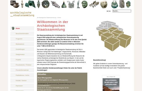 Vorschau von www.archaeologie-bayern.de, München, Archäologische Staatssammlung