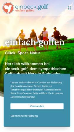 Vorschau der mobilen Webseite www.golfclub-einbeck.de, Golf Club Leinetal Einbeck