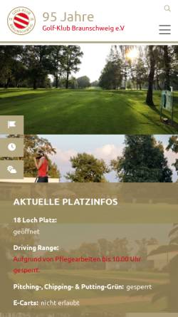 Vorschau der mobilen Webseite www.golfclub-braunschweig.de, Golfclub Braunschweig
