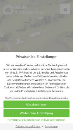 Vorschau der mobilen Webseite www.gcol.de, Golfplatz Oldenburger Land