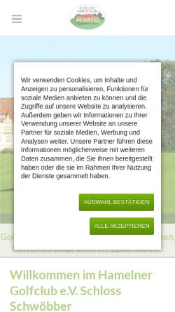Vorschau der mobilen Webseite www.hamelner-golfclub.de, Hamelner Golfclub